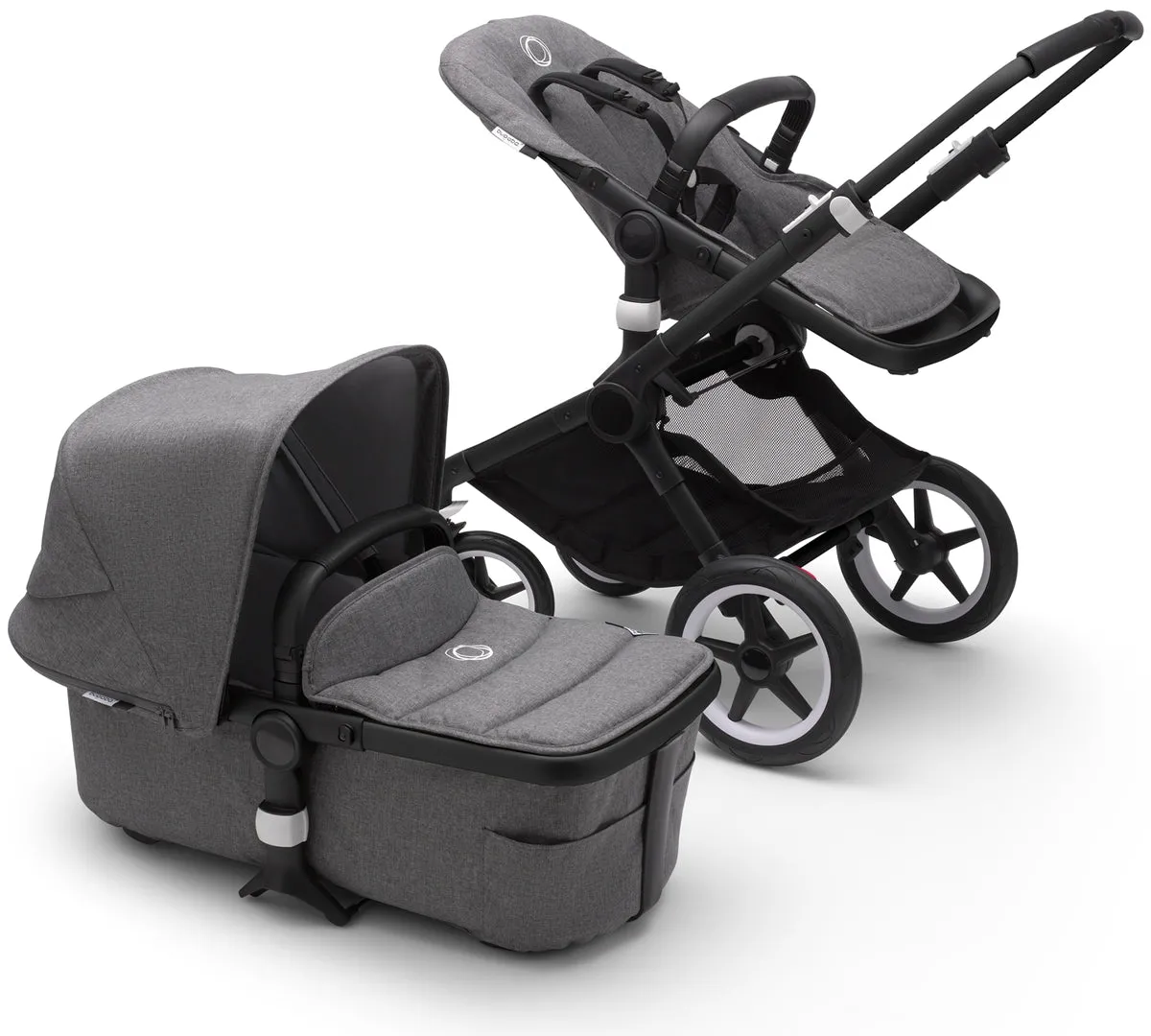 Bugaboo Fox2 Complete Stroller - Black/Grey Melange/Grey Melange