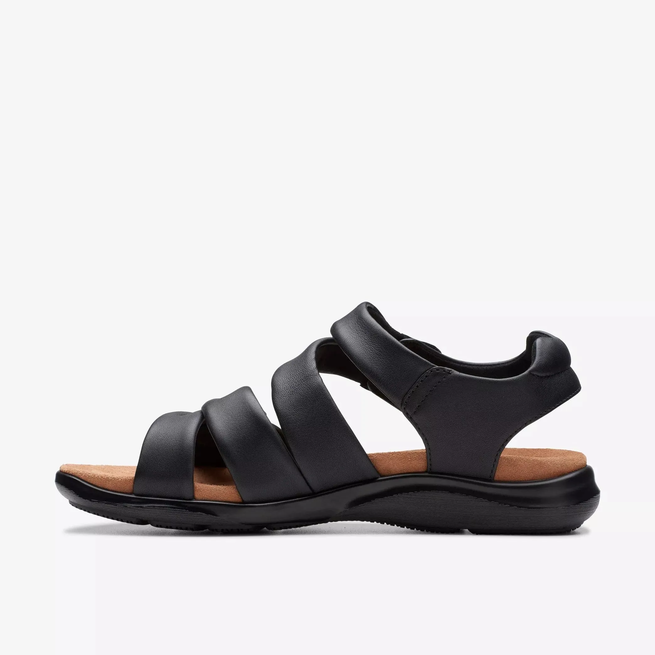 Clarks Women's Kitly Ave Sandals- Black Leather