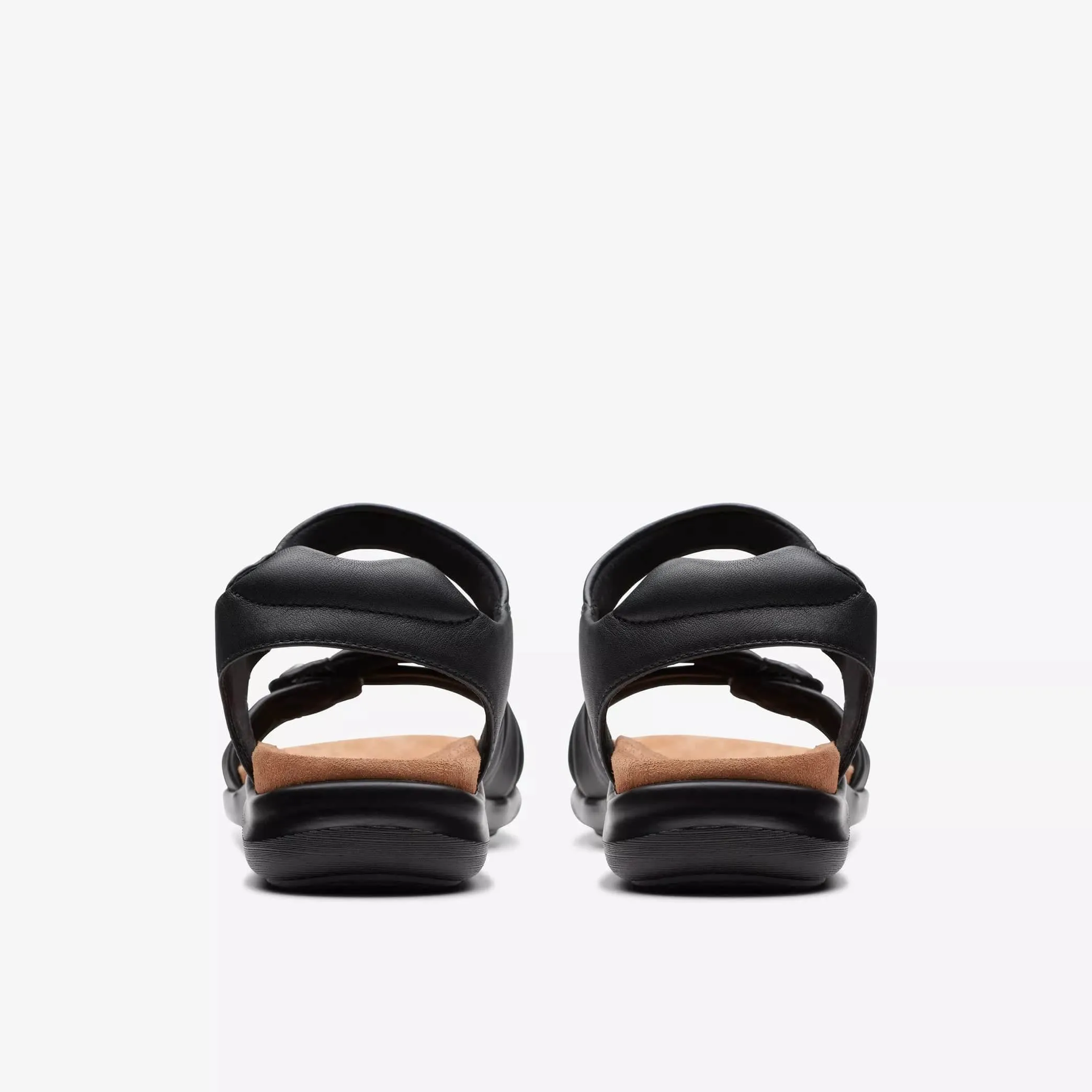 Clarks Women's Kitly Ave Sandals- Black Leather