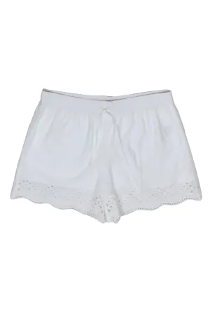 Club Monaco - Ivory Eyelet Trim Shorts Sz 4