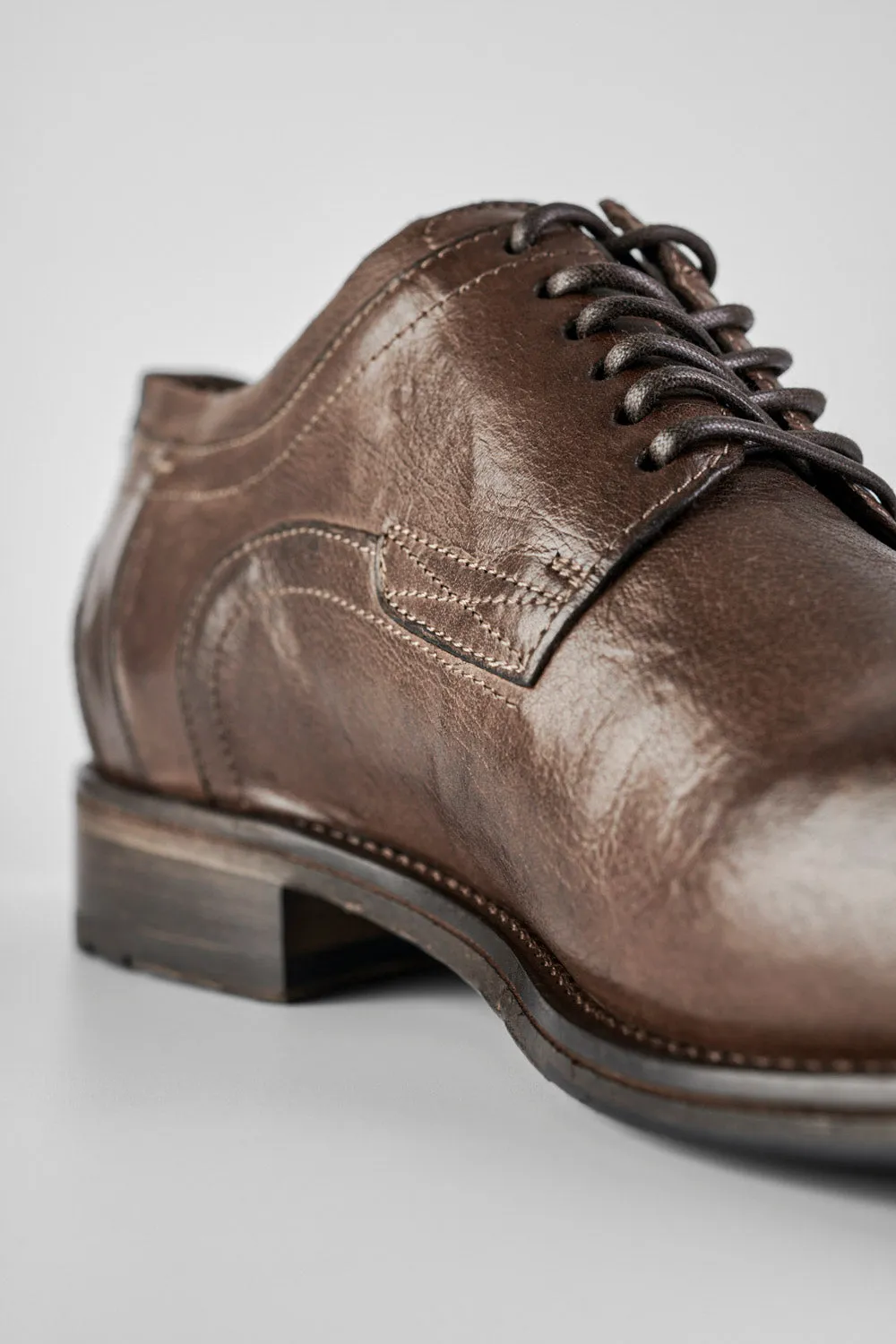 CURZON husk-brown derby shoes.