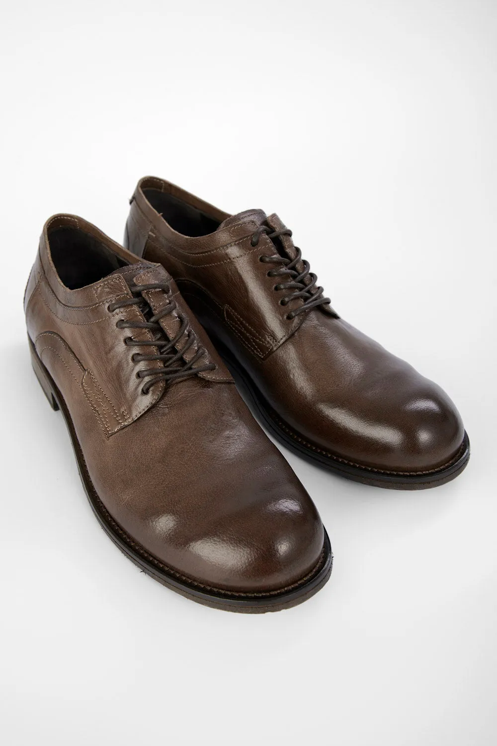 CURZON husk-brown derby shoes.