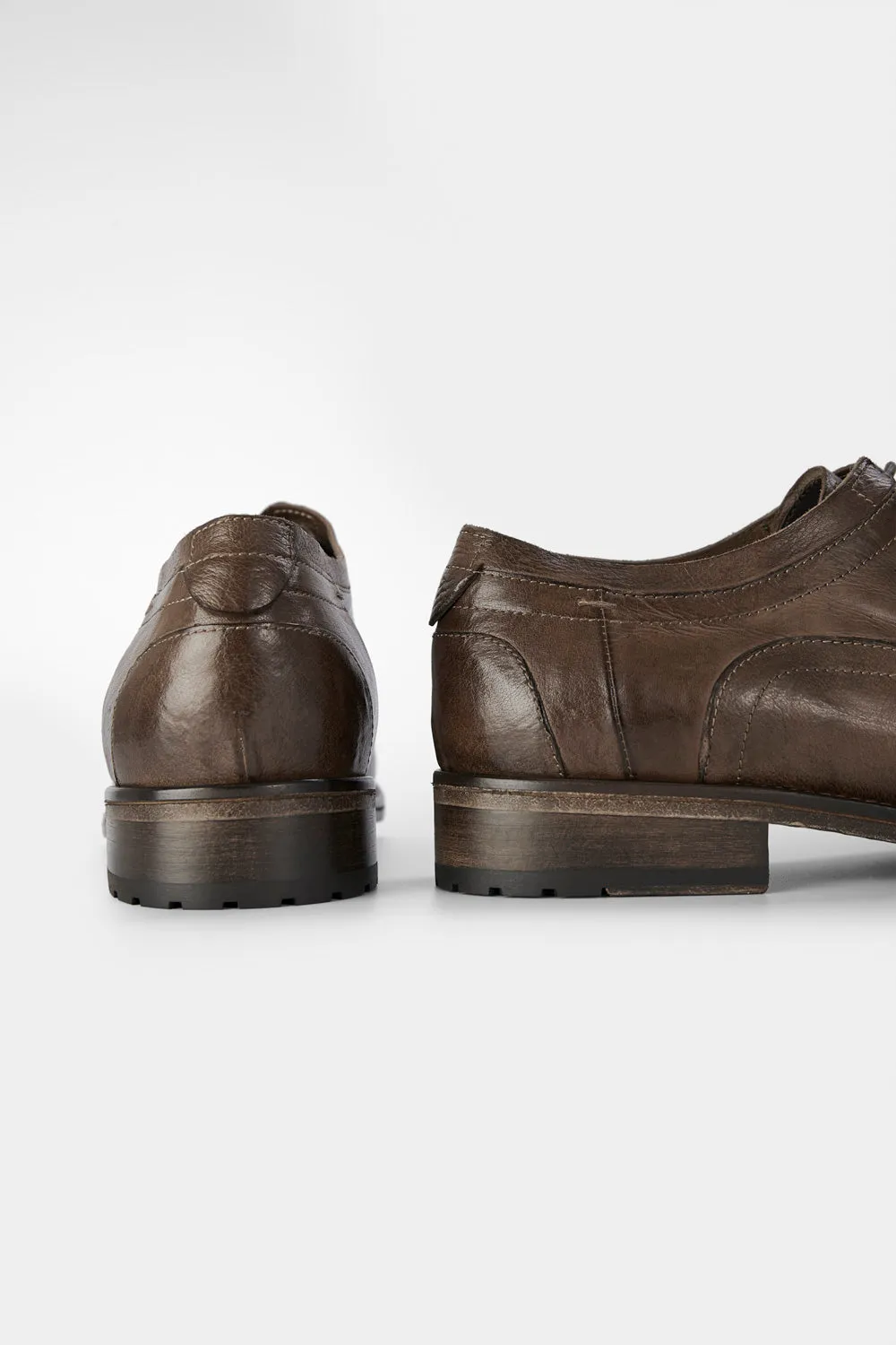 CURZON husk-brown derby shoes.