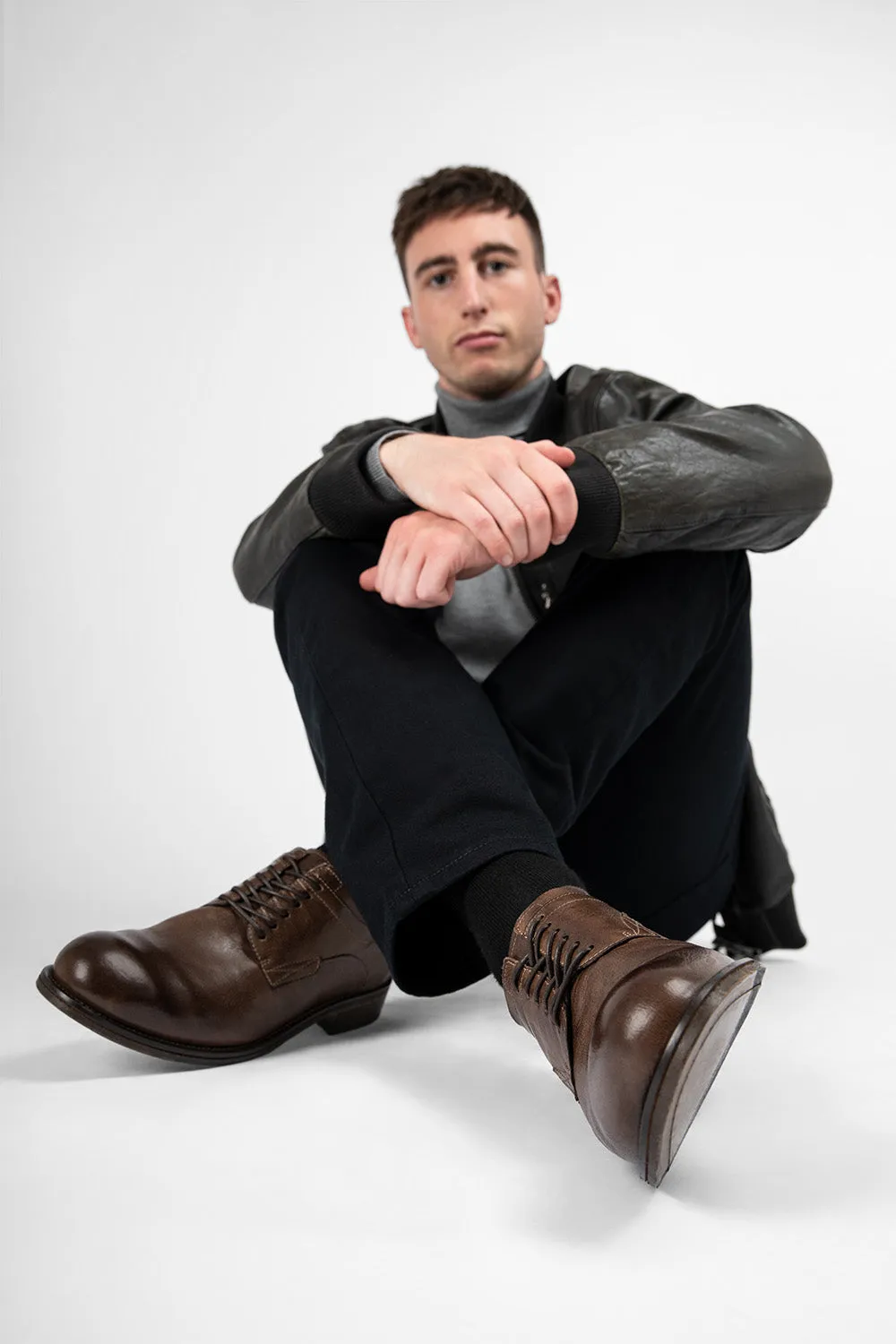 CURZON husk-brown derby shoes.