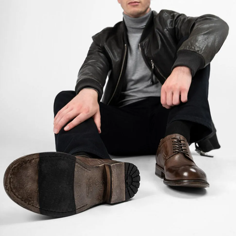 CURZON husk-brown derby shoes.