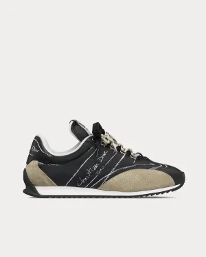 D-Sketch Nylon & Calfskin Black Low Top Sneakers