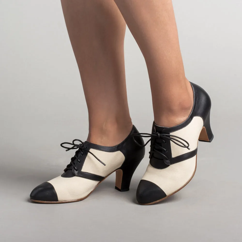 Evelyn Women's Retro Oxfords (Tan/Black)
