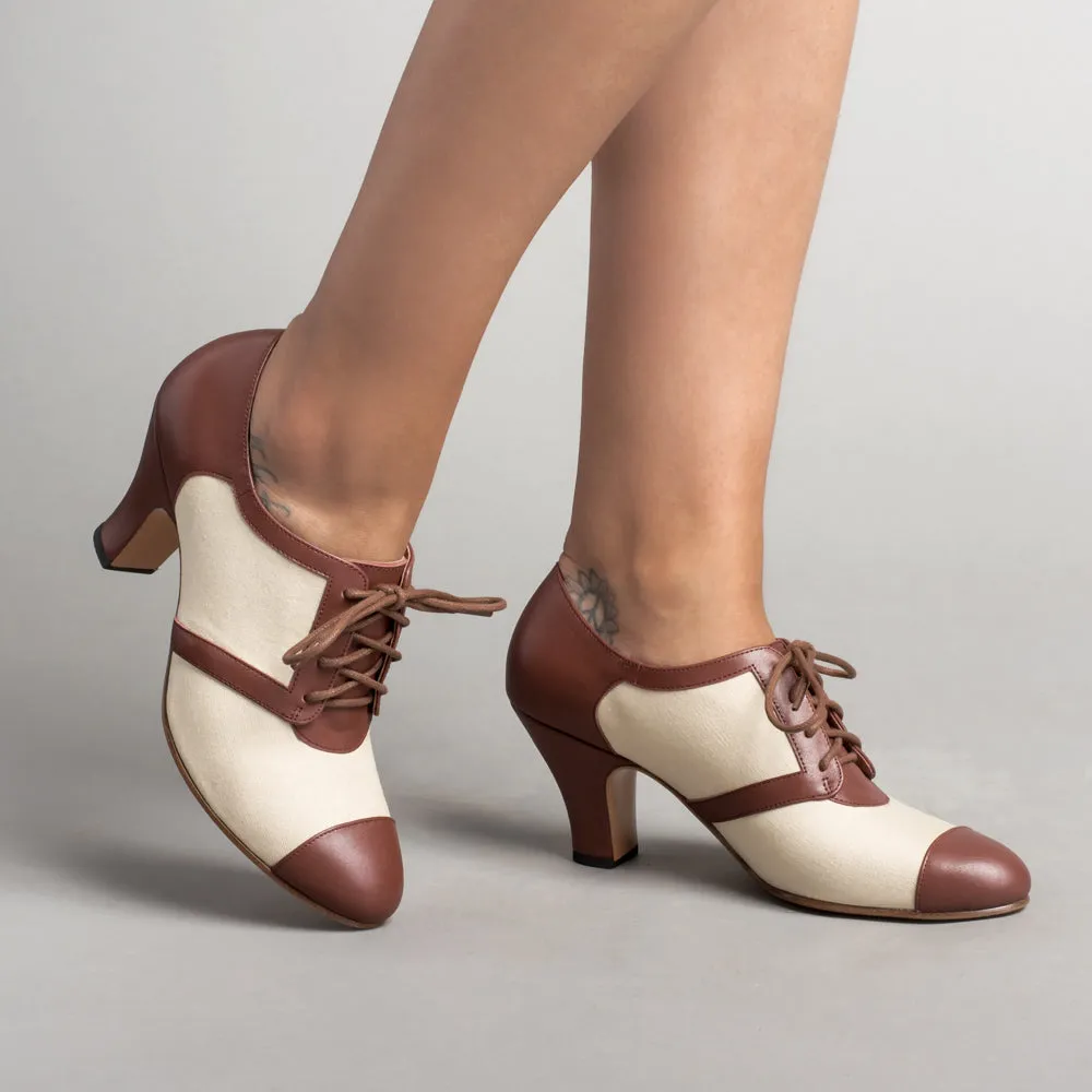 Evelyn Women's Retro Oxfords (Tan/Brown)