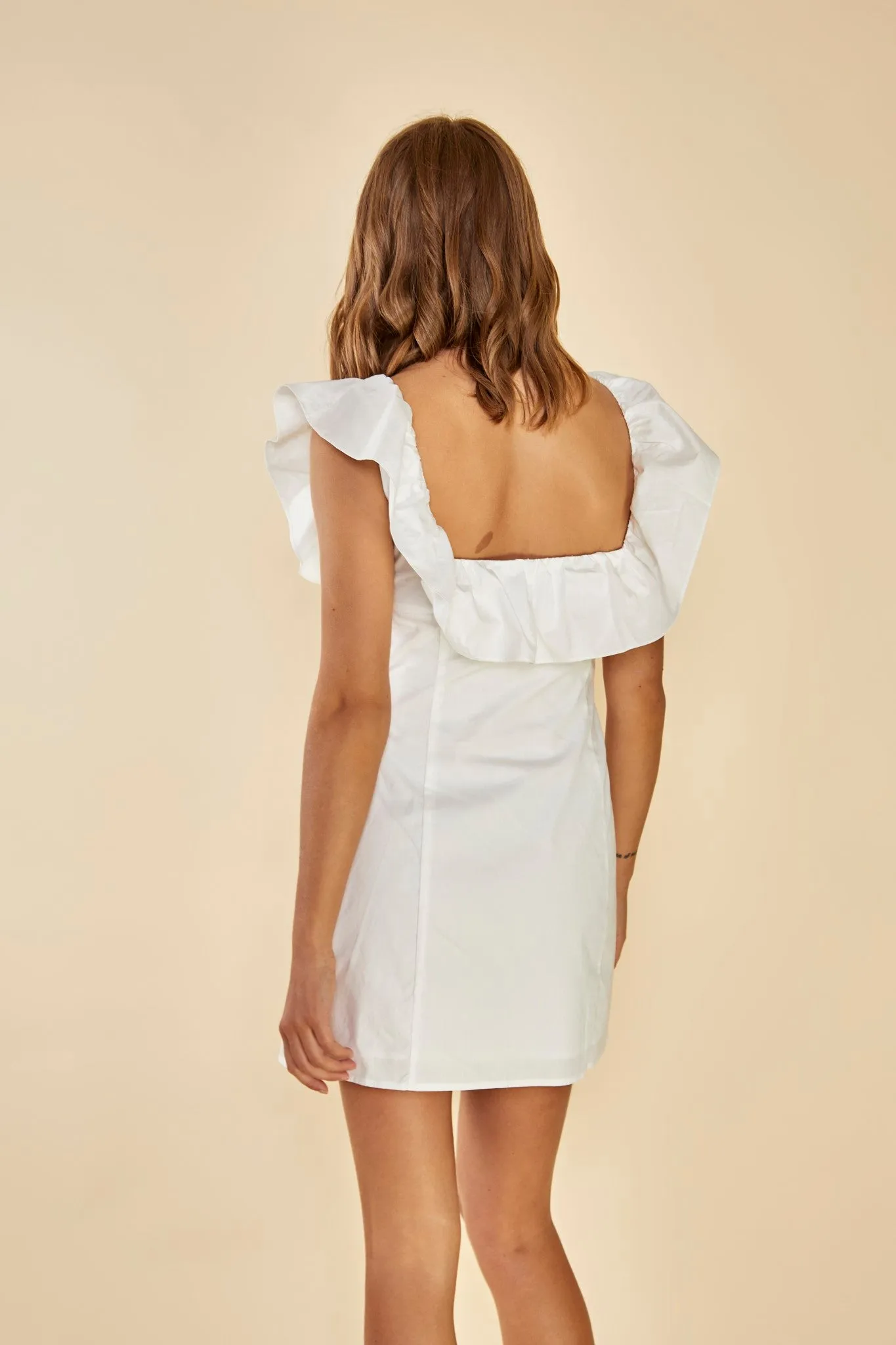 Glamorous Care Ruffle Square Neck Mini Dress