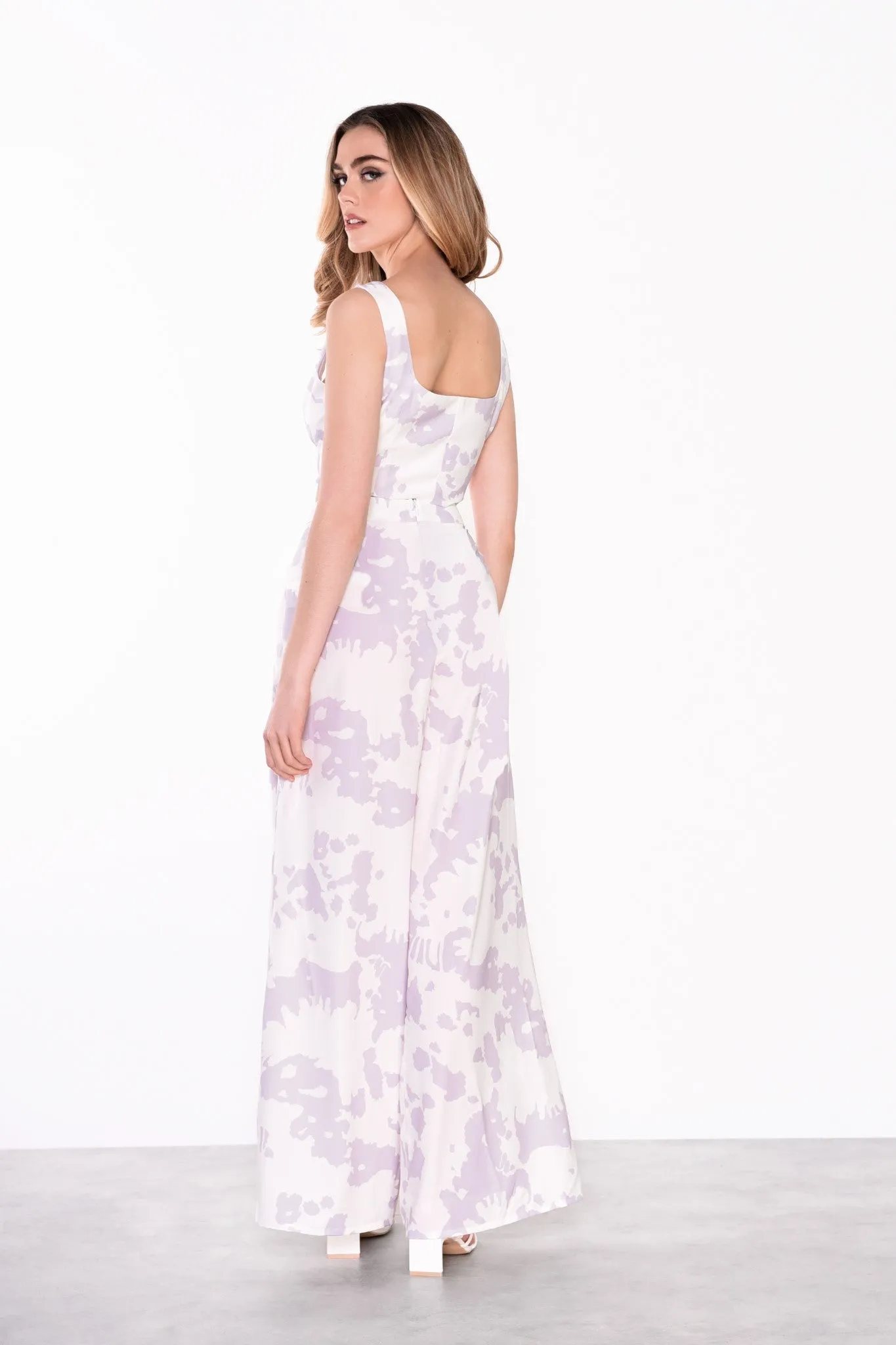 Glamorous Misty Lilac Abstract Crop Top