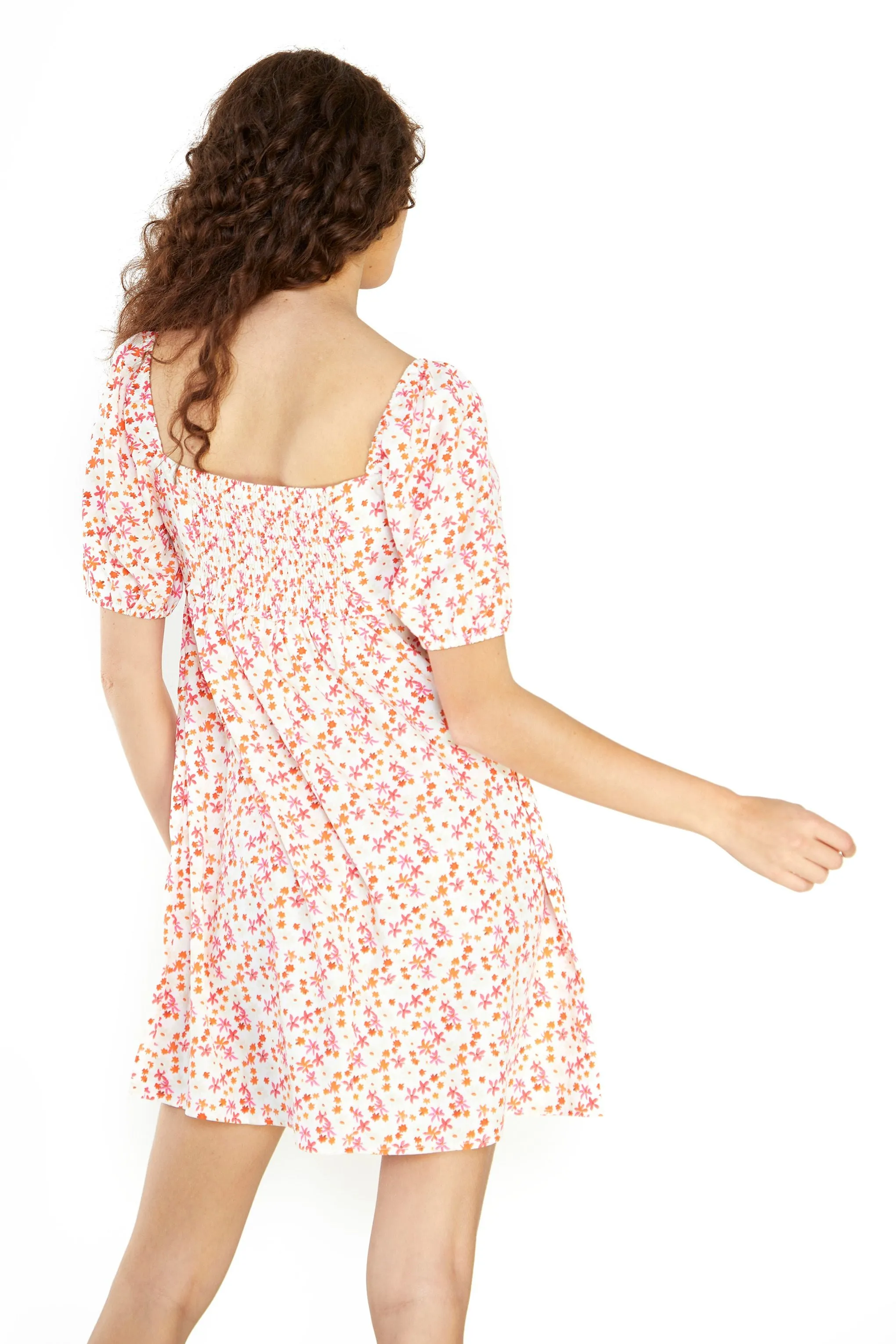 Glamorous Watercolour Ditsy Square Neck Mini Dress