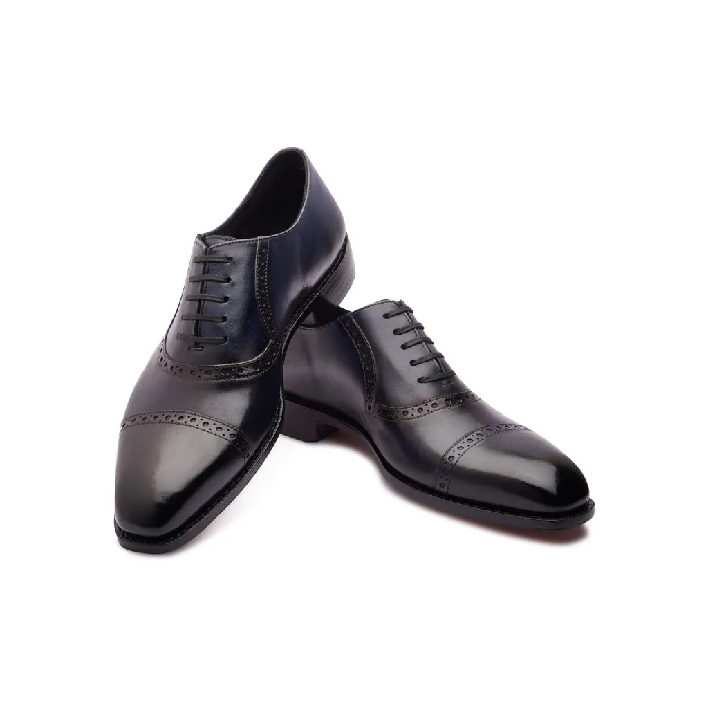 Horacio, Cap-toe Adelaide Oxford - Navy | Hand Welted Contemporary Classics