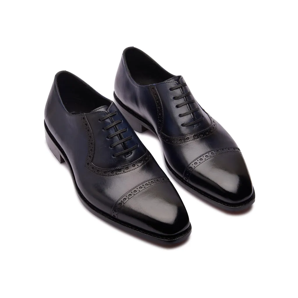Horacio, Cap-toe Adelaide Oxford - Navy | Hand Welted Contemporary Classics