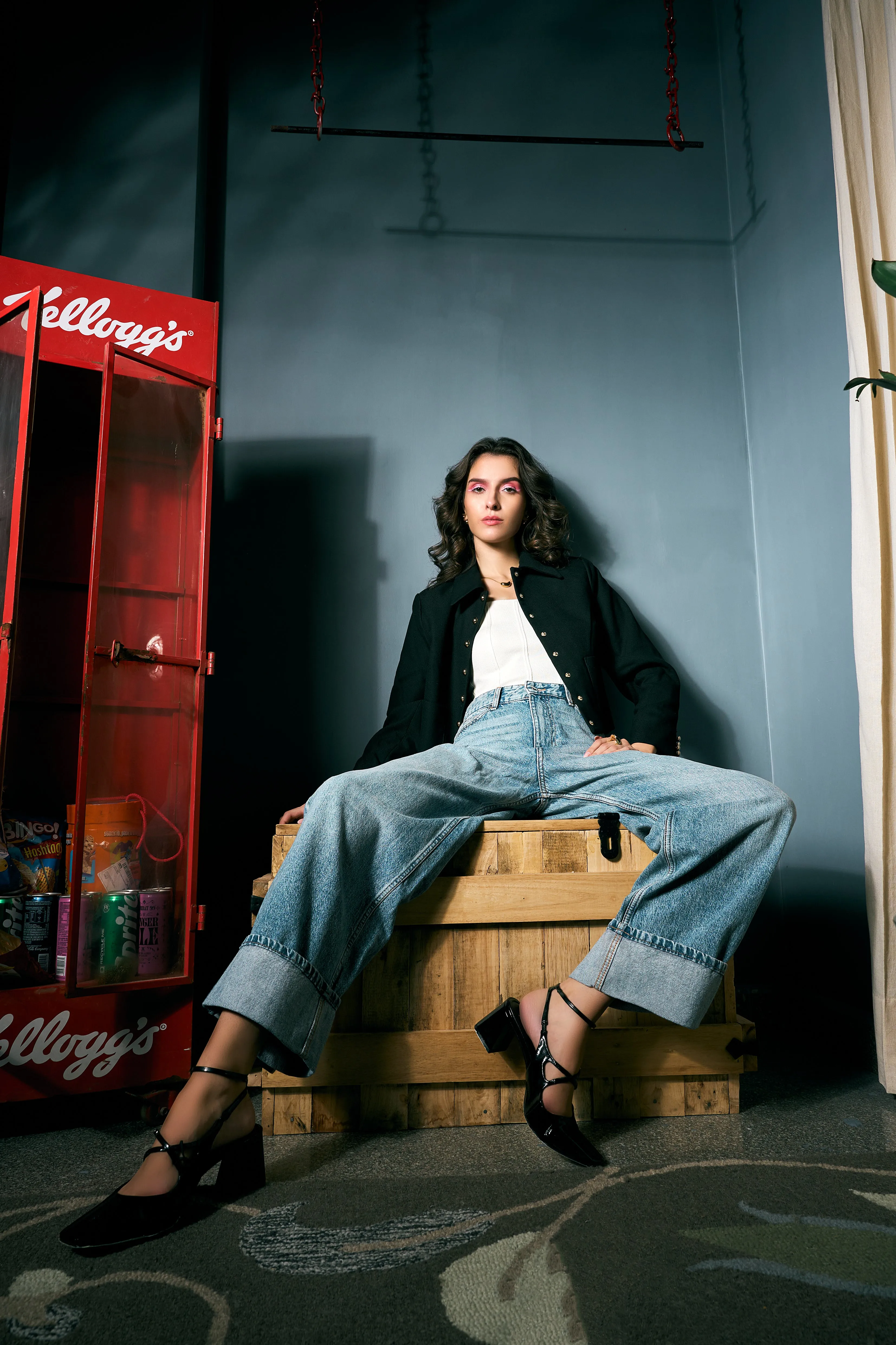 Lydia Mid Blue Wide Leg Jeans