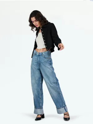 Lydia Mid Blue Wide Leg Jeans