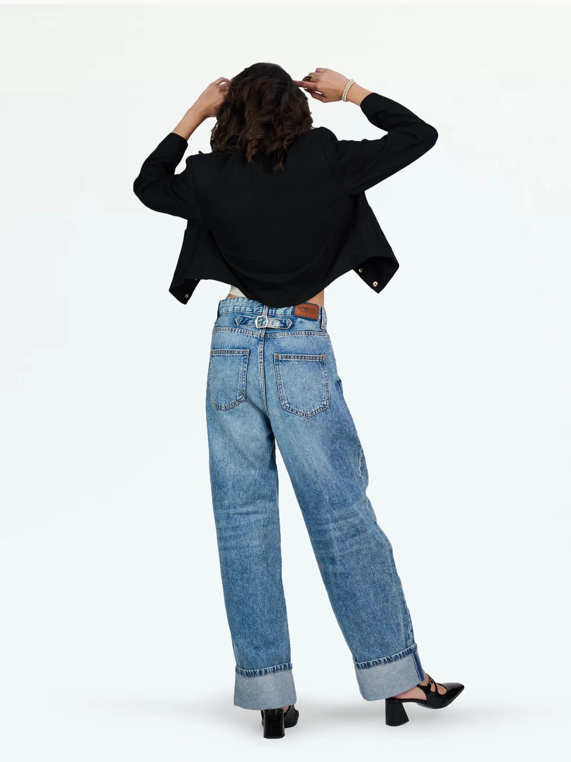 Lydia Mid Blue Wide Leg Jeans