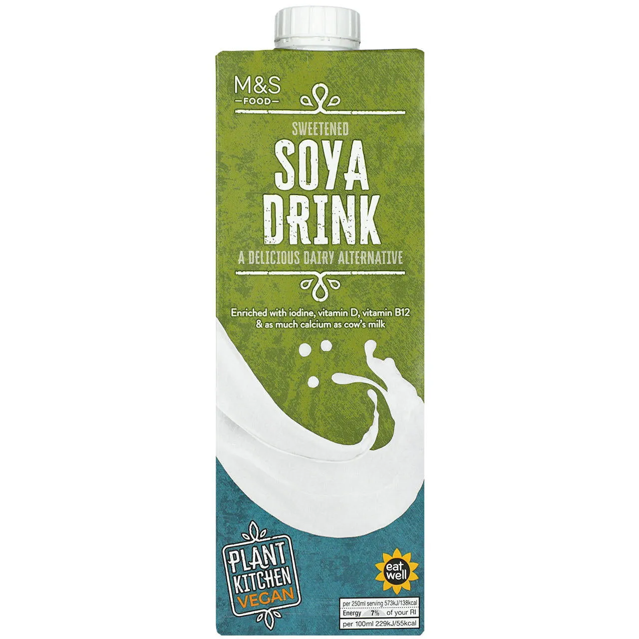 M&S Food Plant Kitchen Vegan Sweetened Soya Drink 1 Litre