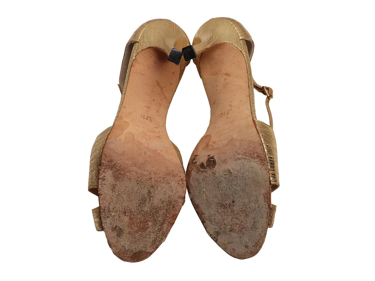 Manolo Blahnik Gold Lame Sandals