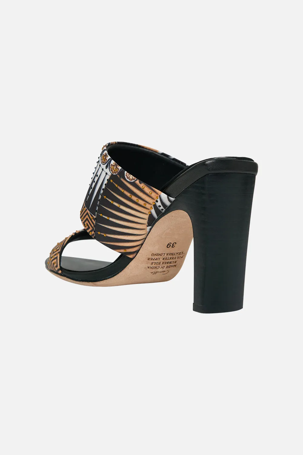 PAMELA ASYM HEEL SANDAL TEMPLES OF DENDARA