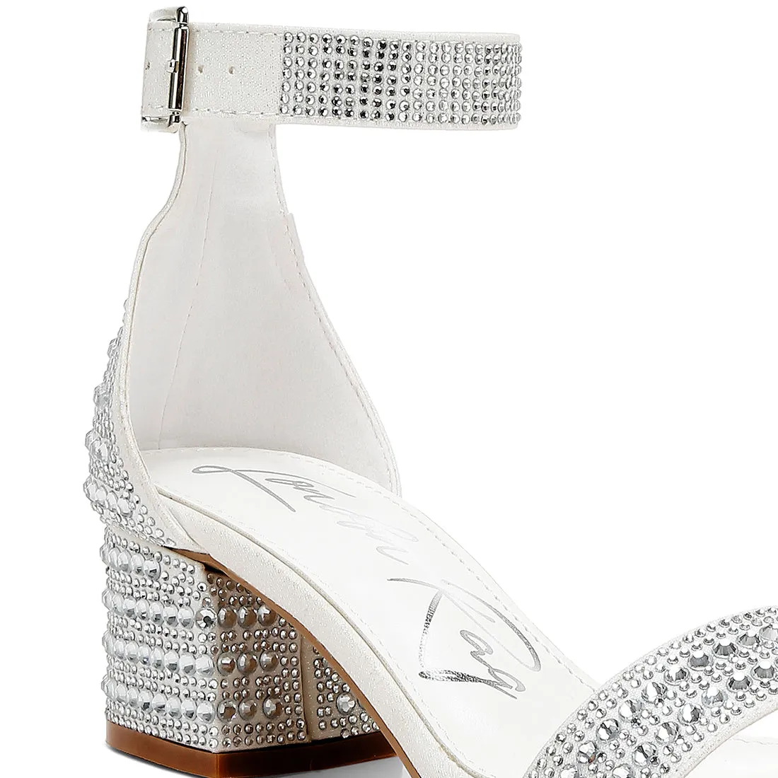 Rhinestones Embellished Block Sandals