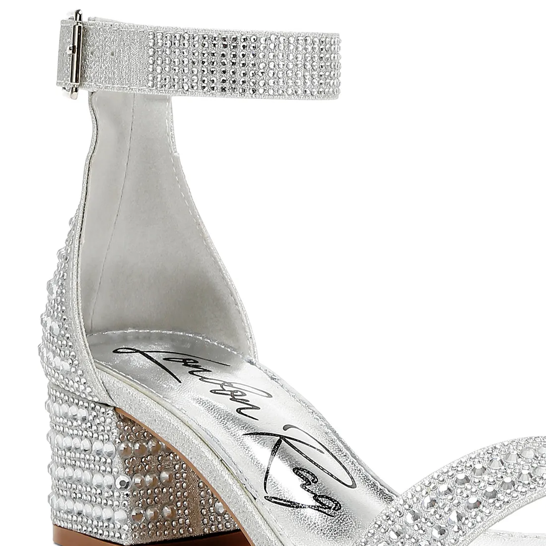 Rhinestones Embellished Block Sandals