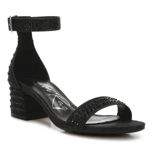 Rhinestones Embellished Block Sandals