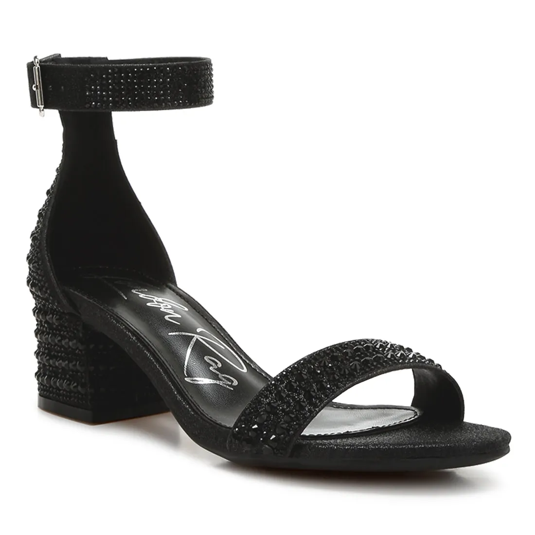 Rhinestones Embellished Block Sandals