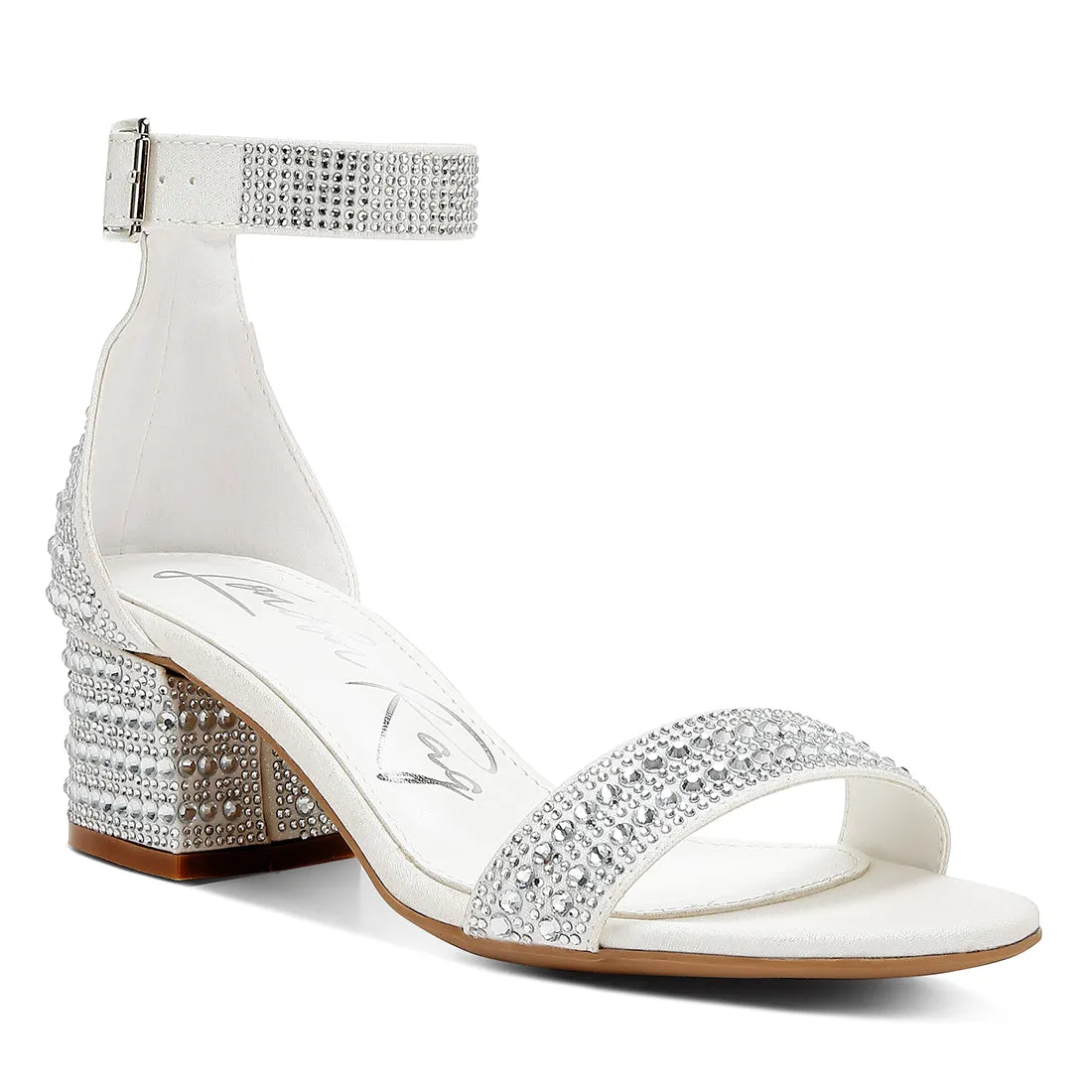 Rhinestones Embellished Block Sandals