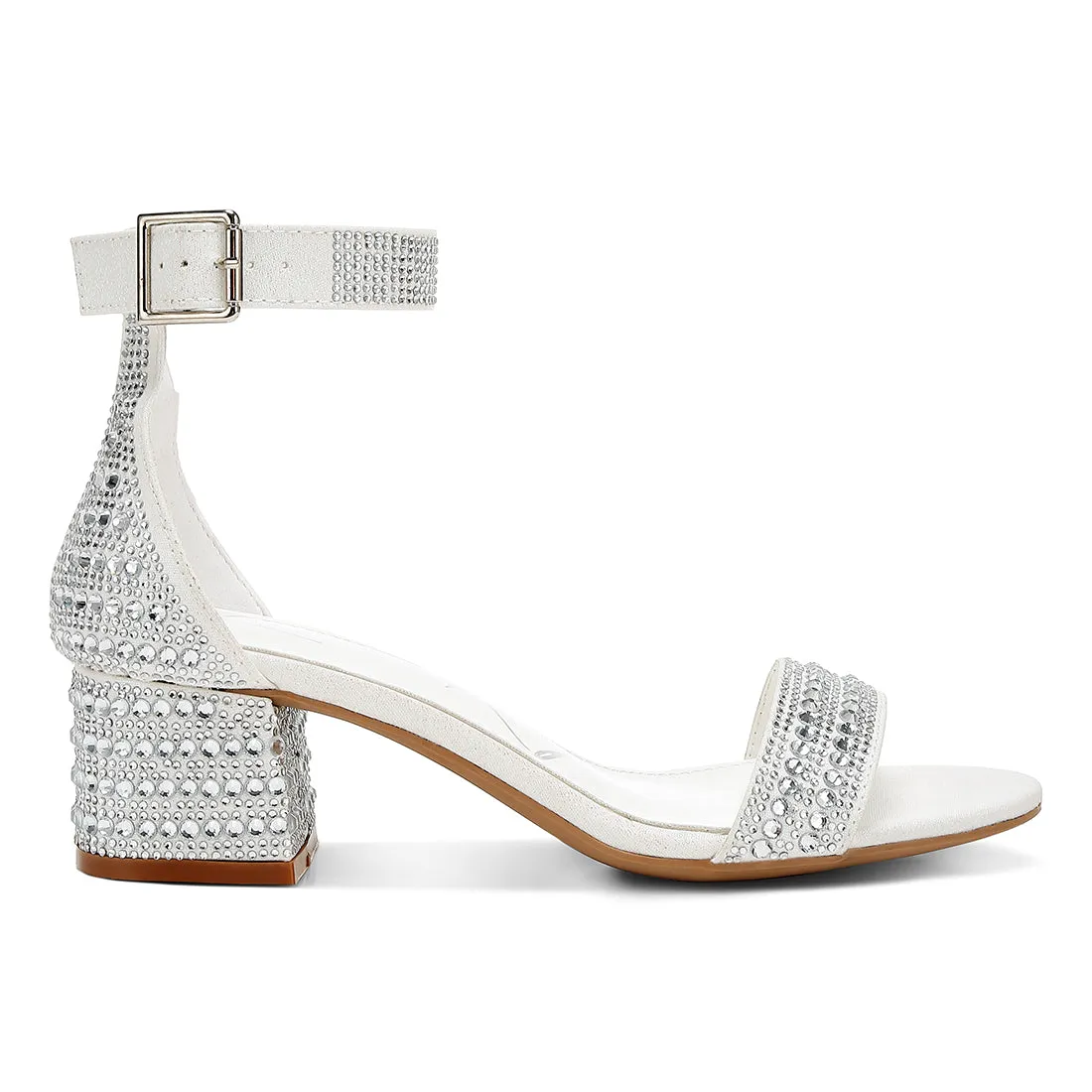 Rhinestones Embellished Block Sandals