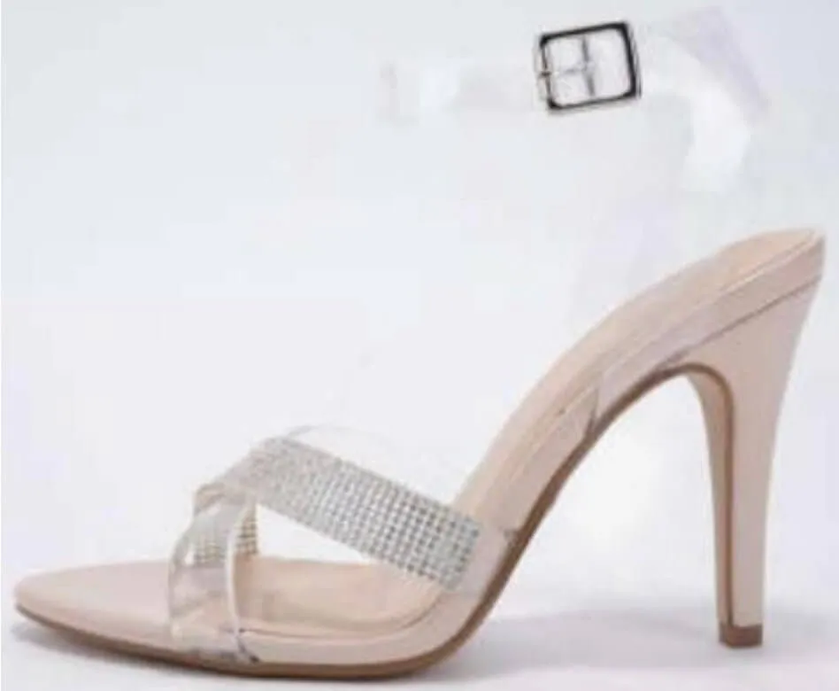 The Prom Princess Heels: Clear Acrylic Heels with Rhinestone Details