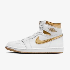 Women's Air Jordan 1 High OG White and Gold