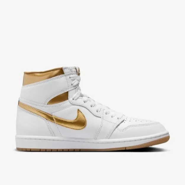 Women's Air Jordan 1 High OG White and Gold