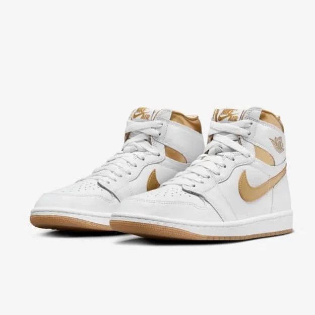 Women's Air Jordan 1 High OG White and Gold