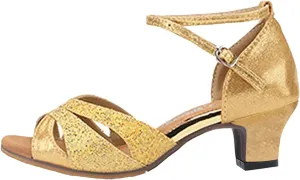 Womens Dress Sandals Low Heel Latin Dance Shoes Ballroom Practice Performance Sandals Summer Sandalias De Mujer