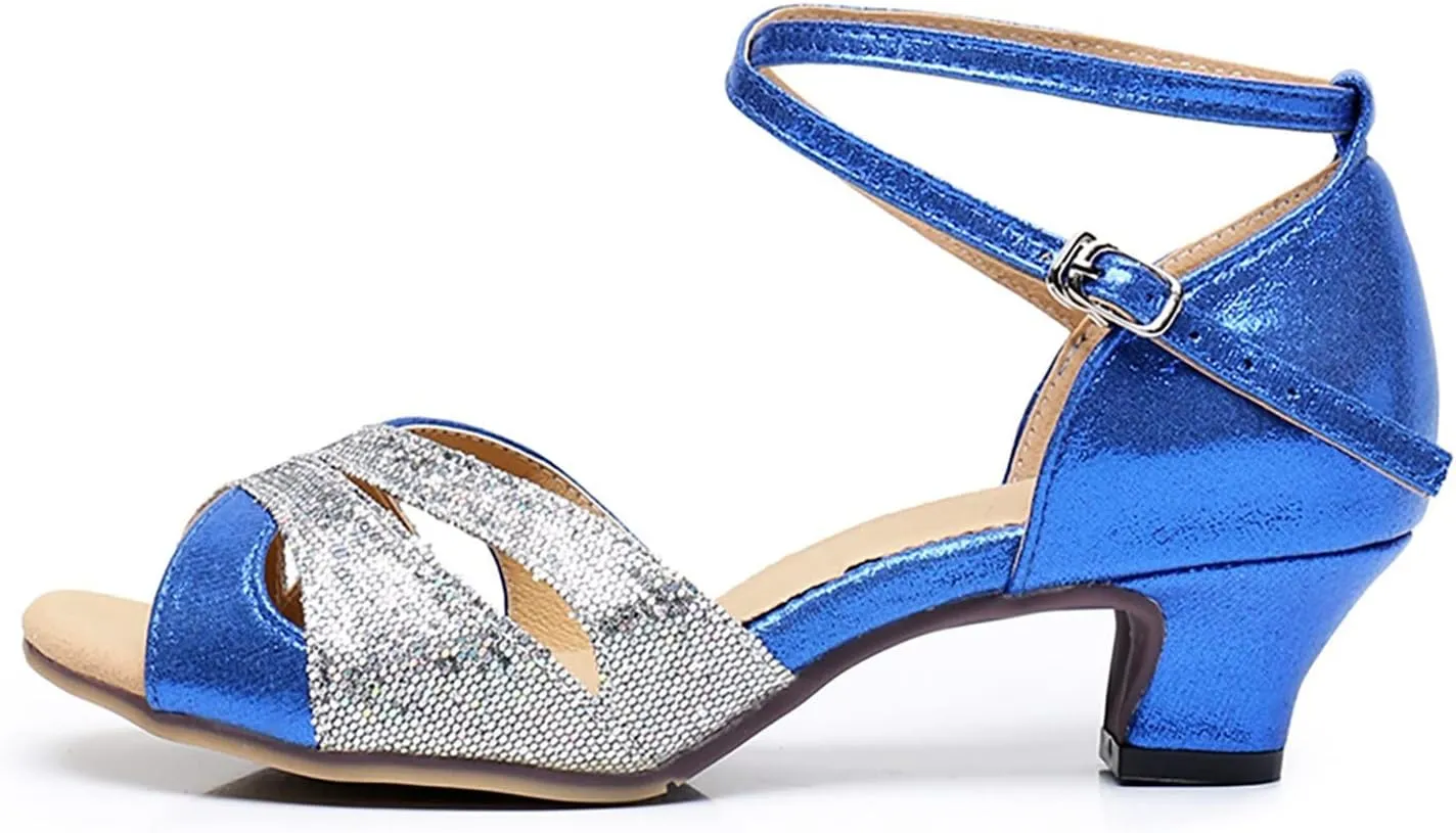 Womens Dress Sandals Low Heel Latin Dance Shoes Ballroom Practice Performance Sandals Summer Sandalias De Mujer
