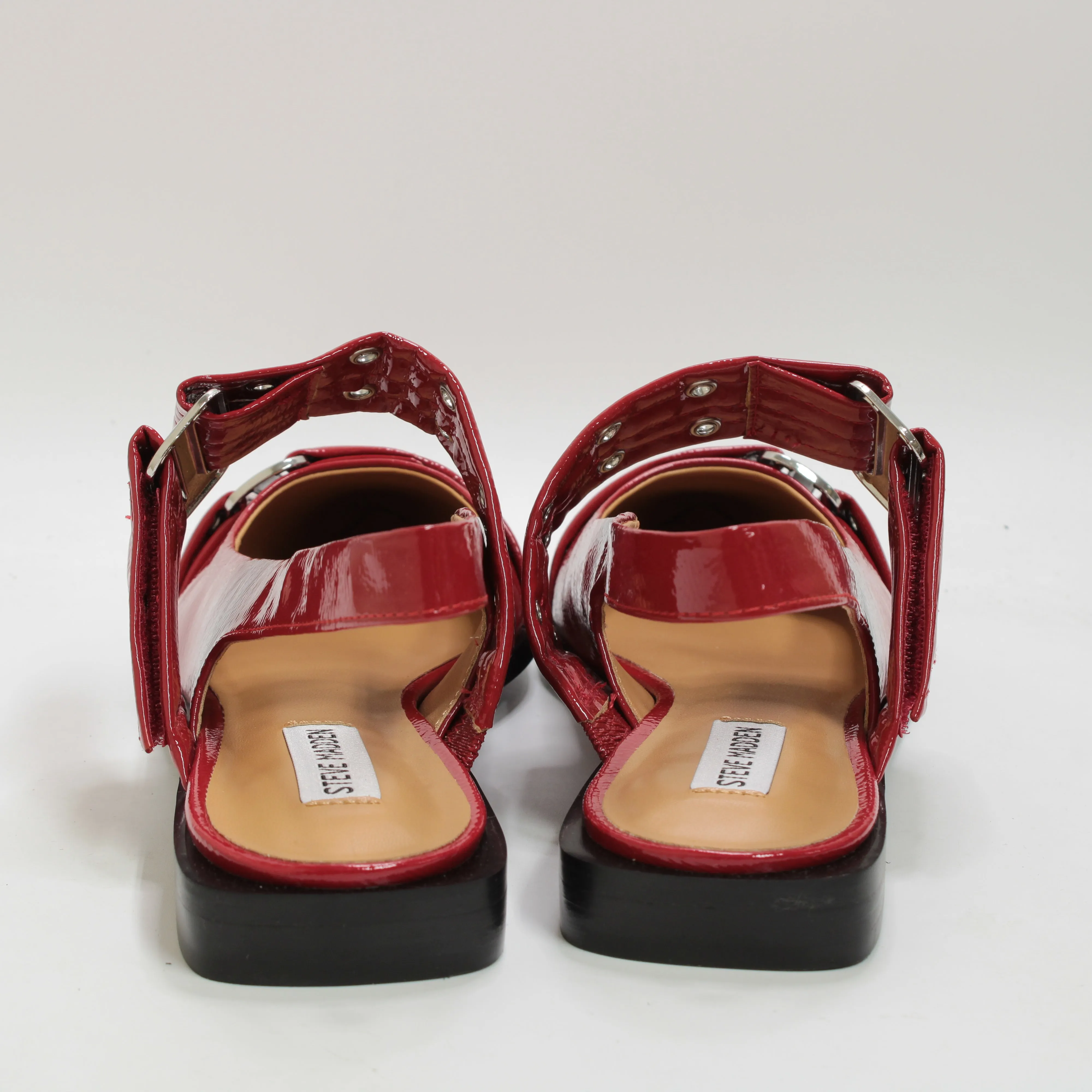Womens Steve Madden Grand Ave Buckle Ballet Flats Red
