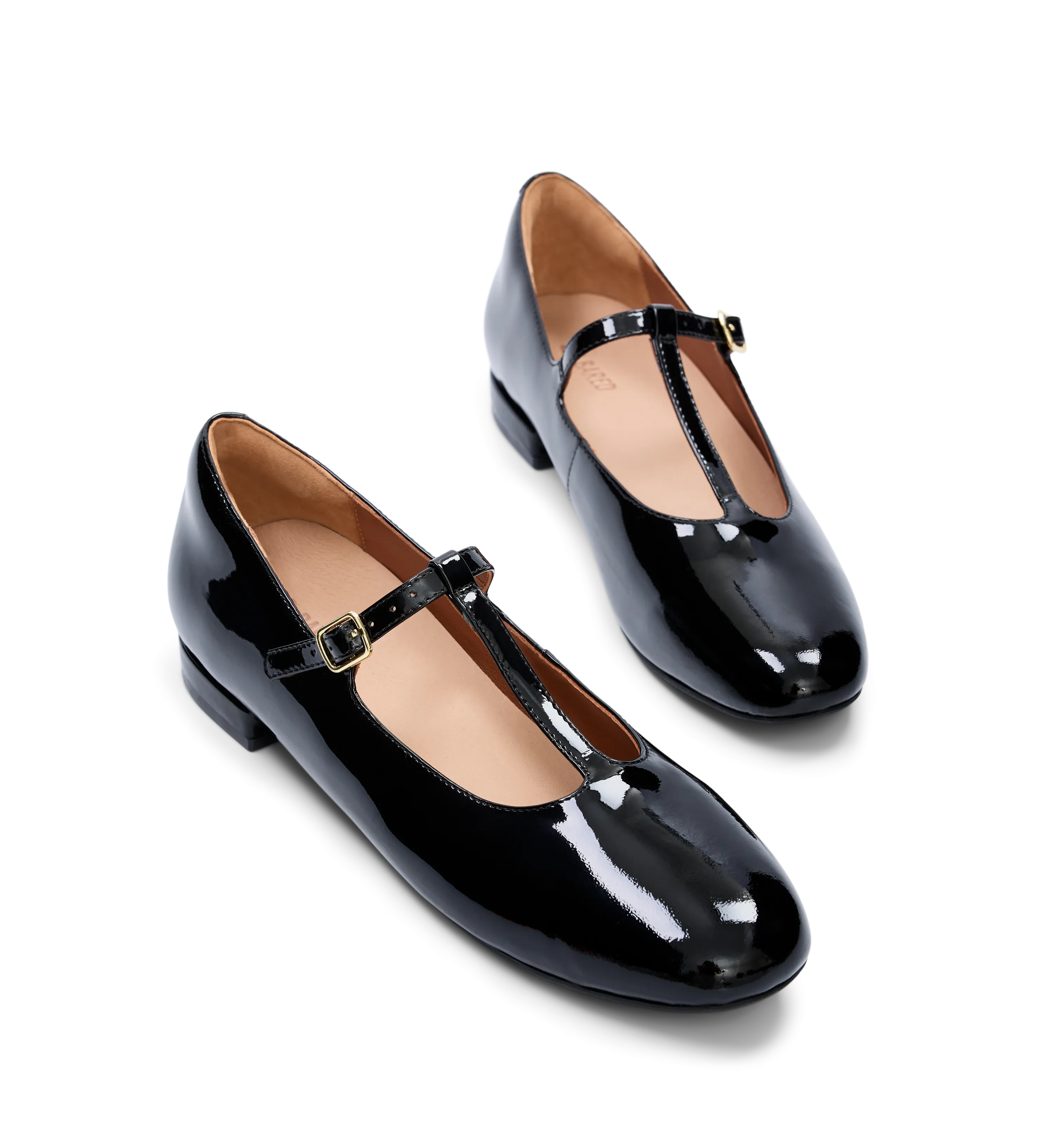 Woodhen Black Patent Leather Ballet Flats