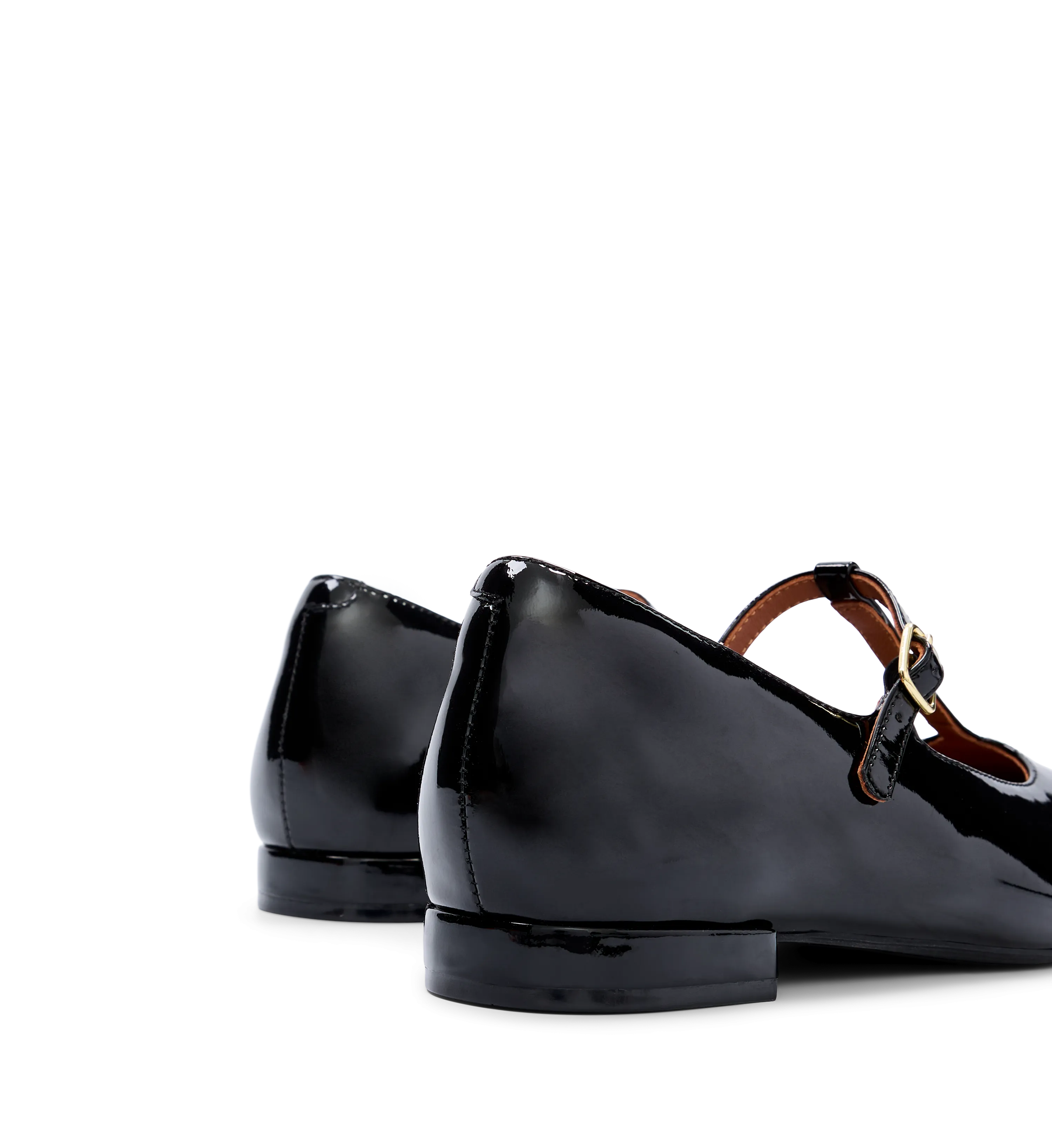 Woodhen Black Patent Leather Ballet Flats